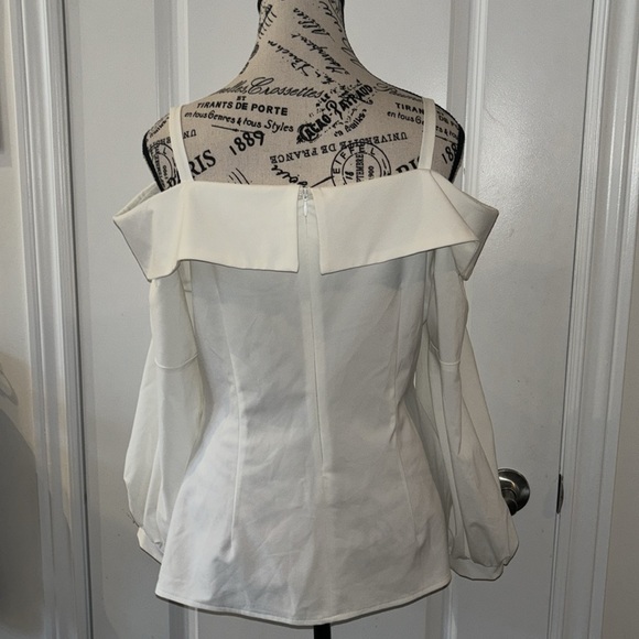 Joseph Ribkoff White Off-the-Shoulder Blouse - Picture 6 of 10
